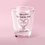 Personalized Take A Shot We Tied the Knot Shot Glasses with Date And Names Set of 2 Wedding Bridal Shower Favor Gift for Guests