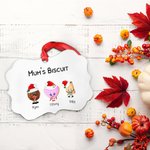 Ornement de Noël personnalisé en biscuit avec nom et texte Ornement en céramique Décoration de maison Cadeau d'anniversaire Cadeau de Noël pour la fam