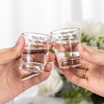 Personalized Take A Shot We Tied the Knot Shot Glasses with Date And Names Set of 2 Wedding Bridal Shower Favor Gift for Guests