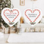 Gepersonaliseerd Love You to the North Pole & Back Hart Ornament Ceramic Candy Cane Christmas Tree Hanging Pendant Kerstcadeau voor Koppel Familie