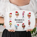 Gepersonaliseerde Keramische Oma's Koekjesplaat met Kinder Kleinkinderen Namen Kerst Verjaardag Cadeau voor Mam Oma Bakliefhebbers
