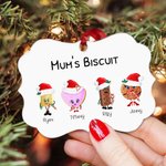 Ornement de Noël personnalisé en biscuit avec nom et texte Ornement en céramique Décoration de maison Cadeau d'anniversaire Cadeau de Noël pour la fam