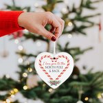 Gepersonaliseerd Love You to the North Pole & Back Hart Ornament Ceramic Candy Cane Christmas Tree Hanging Pendant Kerstcadeau voor Koppel Familie