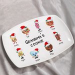 Gepersonaliseerde Keramische Oma's Koekjesplaat met Kinder Kleinkinderen Namen Kerst Verjaardag Cadeau voor Mam Oma Bakliefhebbers