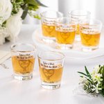 Personalized Take A Shot We Tied the Knot Shot Glasses with Date And Names Set of 2 Wedding Bridal Shower Favor Gift for Guests