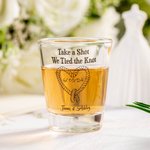 Personalized Take A Shot We Tied the Knot Shot Glasses with Date And Names Set of 2 Wedding Bridal Shower Favor Gift for Guests
