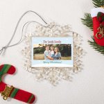 Foto personalizada de cerámica de Navidad Copo de Nieve Adorno Árbol de Navidad Decoración Regalo de Navidad para la Familia