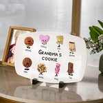 Gepersonaliseerde Keramische Oma's Koekjesplaat met Kinder Kleinkinderen Namen Kerst Verjaardag Cadeau voor Mam Oma Bakliefhebbers