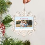 Foto personalizada de cerámica de Navidad Copo de Nieve Adorno Árbol de Navidad Decoración Regalo de Navidad para la Familia