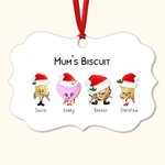 Ornement de Noël personnalisé en biscuit avec nom et texte Ornement en céramique Décoration de maison Cadeau d'anniversaire Cadeau de Noël pour la fam