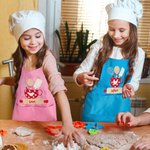 Personalised Baking Tools Adjustable Boy Girl Apron Chef Hat Set with Embroidered  Name and Pocket Birthday Gift for Kids Cooking Lovers