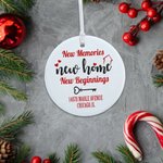Photo personnalisée en céramique Ornement de la première maison Nouveaux souvenirs Nouveaux départs Pendaison de crémaillère Courtier immobilier Cadea