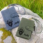 Personalizada Multicolor Tri-Fold Scottish Highland Piel de Vaca Billetera con Nombre y Tarjetero Cumpleaños Regalo de Navidad para Mujer