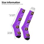 Personalized Colorful Kid Face Photo Adult Crew Socks Knee High Socks Soft Comfort Breathable Socks Christmas Gift for Dad Mom