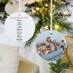 Personalisierte My Grandkids keramischen Weihnachtsschmuck mit Foto Weihnachtsbaumschmuck Weihnachten Geburtstag Geschenk für Großeltern Familie