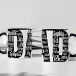 Taza Personalizada Papa Papa con Nombres 11oz 15oz Blanco Negro Taza de Café de Cerámica Cumpleaños Día del Padre Regalo para Papa Padre