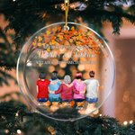 Personalized Miles Apart Mother And Children Will Always Be Connected By Heart Acrylic Ornament Christmas Birthday Gifts for Children Family