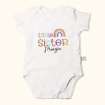 Personalizzato 100% cotone ricamato stampa arcobaleno Unisex T-shirt e Onesie Set con nome abbinato Set regalo di compleanno per la nuova madre bambin
