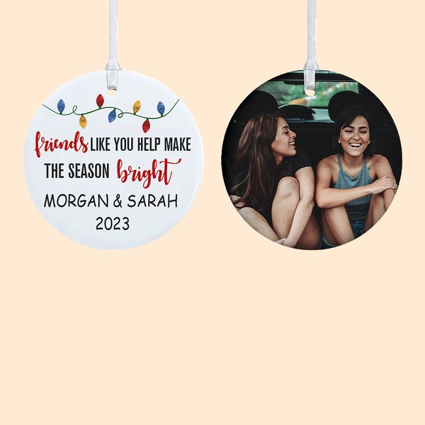 Ornement de Noël en céramique personnalisé Friends Like You Décoration de sapin suspendue Cadeau de Noël pour le meilleur ami