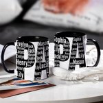 Taza Personalizada Papa Papa con Nombres 11oz 15oz Blanco Negro Taza de Café de Cerámica Cumpleaños Día del Padre Regalo para Papa Padre