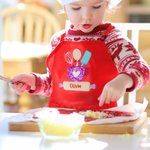 Personalised Baking Tools Adjustable Boy Girl Apron Chef Hat Set with Embroidered  Name and Pocket Birthday Gift for Kids Cooking Lovers