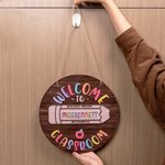 Gepersonaliseerd 3D Houten Klaslokaal Welkom Deurbord Potlood Ontwerp Hangende Plaquette Kerst Leraar Waardering Gift voor Leraren