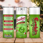 Gepersonaliseerde Christmas Be Gone 20oz Skinny Name Tumbler Green Monster Tumbler met Spray Design Grappig Kerstcadeau voor Green Monster Fans