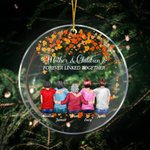 Ornamento acrílico personalizado de tal palo tal astilla con vista trasera de la familia y arce Regalo de Navidad para la familia