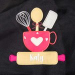 Personalised Baking Tools Adjustable Boy Girl Apron Chef Hat Set with Embroidered  Name and Pocket Birthday Gift for Kids Cooking Lovers