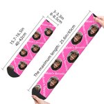 Personalized Colorful Kid Face Photo Adult Crew Socks Knee High Socks Soft Comfort Breathable Socks Christmas Gift for Dad Mom