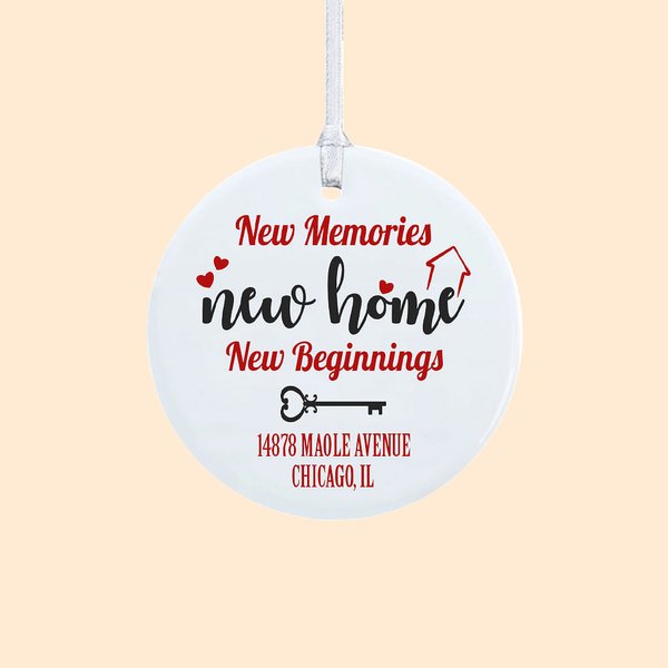Photo personnalisée en céramique Ornement de la première maison Nouveaux souvenirs Nouveaux départs Pendaison de crémaillère Courtier immobilier Cadea