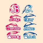 Personalized Retro Pink Doll Christmas Hanging Ornament Pink Blue Name Acrylic Stocking Tag Christmas Gift for Pet Lover Fashion Doll Fan