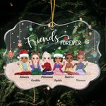 Gepersonaliseerde Friends Forever Christmas Bestie Party Onregelmatige vorm acryl Ornament verjaardag kerstcadeau voor Bestie