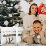 Coussin de Noël Personnalisé avec Nom sur Chaussettes et Année Style Champêtre Cadeau de Noël pour la Famille et les Amis