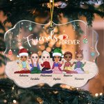 Gepersonaliseerde Friends Forever Christmas Bestie Party Onregelmatige vorm acryl Ornament verjaardag kerstcadeau voor Bestie