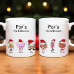 Personalised Grandparent's Christmas Biscuit Characters 11oz Ceramic Mug with Grandkids Names Christmas Birthday Gift for Grandparent