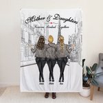 Personalized Mother And Daughter Forever Linked Together Shopping Blanket Birthday Mother's Day Gift for Mother Daughter