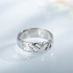Anillo con nombre personalizado de plata de ley Joyería minimalista Aniversario de boda Regalo para ella el Día de la Madre
