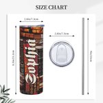 Personalized Library Book Retro Design 20oz Skinny Tumbler with Name Christmas Gift Back to School Gift for Book Lover