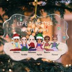 Personalised Life Is Better With Besties Christmas Bell Element Irregular Shape Acrylic Ornament Birthday Christmas Gift