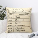 Henkilökohtainen kirjastonhoitaja Date Due Card Nostalgia Throw tyynynpäällinen joulu syntymäpäivälahja kirjan rakastaja Reader