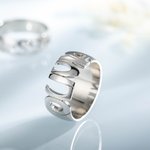 Anillo con nombre personalizado de plata de ley Joyería minimalista Aniversario de boda Regalo para ella el Día de la Madre