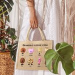 Personalisierte Omas Mom's Christmas Cookie Tote Bag mit Kindern Enkelkinder Namen Weihnachten Geburtstag Geschenk für Mama Oma