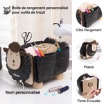 Boîte de Rangement Personnalisée avec Nom Casier Polyvalent en Forme de Mouton Accessoire de Couture Cadeau d'Anniversaire pour Femme