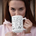 Personlig blommig bok 11oz 15oz keramisk namnmugg från biblioteket i kaffekopp med daglig bekräftelse gåva för familj vän bokläsare älskare