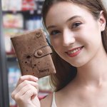 Personalizada Tri-Fold Zodiaco Nacimiento Flor Cartera de cuero Cumpleaños Día de la Madre de regalo para las mujeres