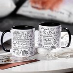 Personlig blommig bok 11oz 15oz keramisk namnmugg från biblioteket i kaffekopp med daglig bekräftelse gåva för familj vän bokläsare älskare