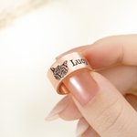Bague Personnalisée avec Image de l'Animal et Texte Gravé Bijoux pour Perte d'Animal de Compagnie Cadeau Anniversaire pour Amoureux des Animaux