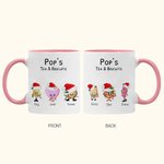 Personalised Grandparent's Christmas Biscuit Characters 11oz Ceramic Mug with Grandkids Names Christmas Birthday Gift for Grandparent
