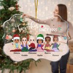 Personalizado Estamos Juntos Desde Hace Un Año Bestie Best Friend Gathering Irregular Shape Acrylic Ornament Regalo de Navidad para Bestie